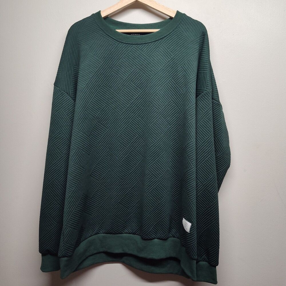 Jmierr Pullover Sweater Men Size 2XL Green Textured Casual Fall Winter